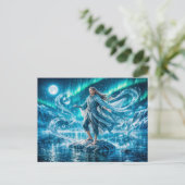 Aquarius Zodiac with Moonlit Water Mage and Celest ポストカード (スタンド正面)