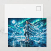 Aquarius Zodiac with Moonlit Water Mage and Celest ポストカード (正面/裏面)