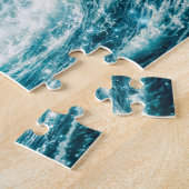 Aquarius Zodiac with Trident Warrior in Stormy Oce ジグソーパズル (側面)