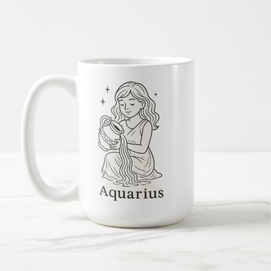 Aquarius Zodiac Woman  コーヒーマグカップ (左)