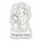 Aquarius Zodiac Woman Sticker シール (正面)