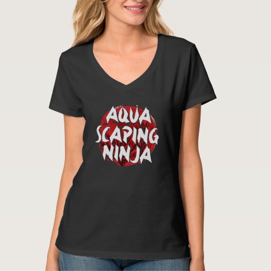 Aquascaping Ninja Aquarium Fish Tank Fishkeeping Tシャツ (正面)