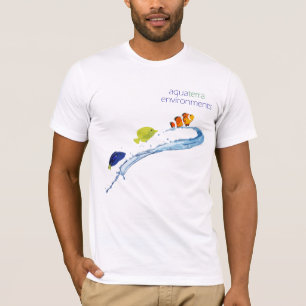 AquaTerraの環境のスタッフのワイシャツの様式化された魚 Tシャツ