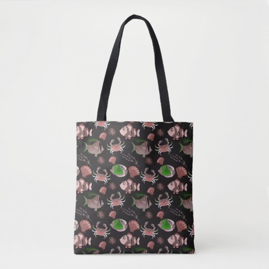 Aquatic animals pattern | ocean underwater life 12 トートバッグ (正面)