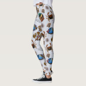 Aquatic animals pattern | ocean underwater life 14 レギンス (左)
