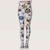 Aquatic animals pattern | ocean underwater life 14 レギンス (正面)