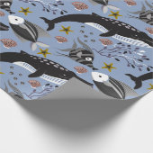 Aquatic animals pattern | ocean underwater life 19 ラッピングペーパー (角)