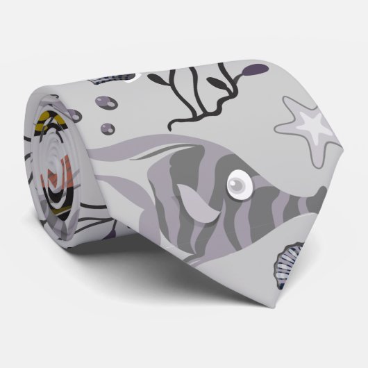 Aquatic animals pattern | ocean underwater life 22 ネクタイ (ロール)