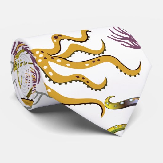 Aquatic animals pattern | ocean underwater life 26 ネクタイ (ロール)