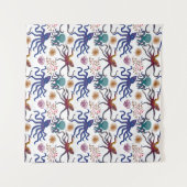 Aquatic animals pattern | ocean underwater life 27 タペストリー (正面(横))