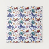 Aquatic animals pattern | ocean underwater life 27 タペストリー (正面)