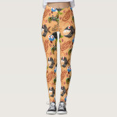 Aquatic animals pattern | ocean underwater life 32 レギンス (正面)