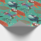Aquatic animals pattern | ocean underwater life 33 ラッピングペーパー (角)
