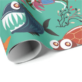 Aquatic animals pattern | ocean underwater life 33 ラッピングペーパー (ロールコーナー)