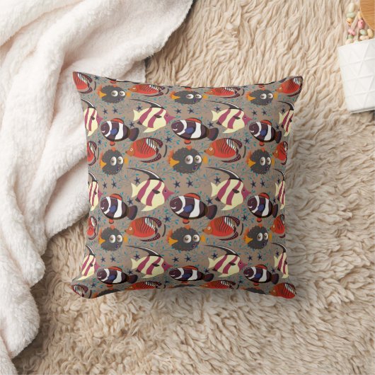 Aquatic animals pattern | ocean underwater life 41 クッション (ブランケット)