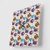 Aquatic animals pattern | ocean underwater life 44 スクエア壁時計 (傾斜)