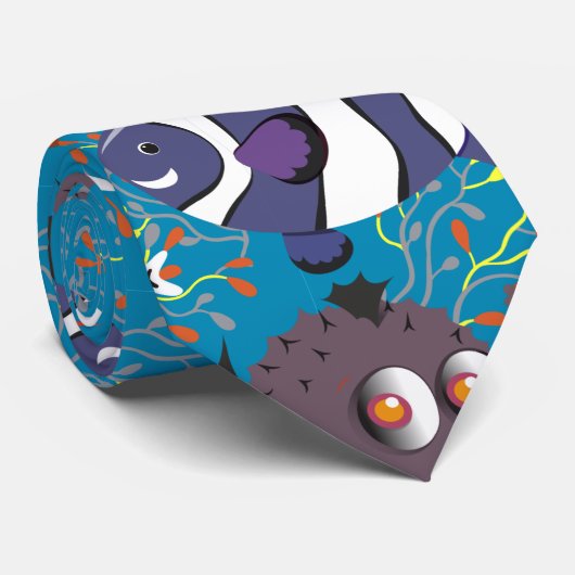 Aquatic animals pattern | ocean underwater life 45 ネクタイ (ロール)