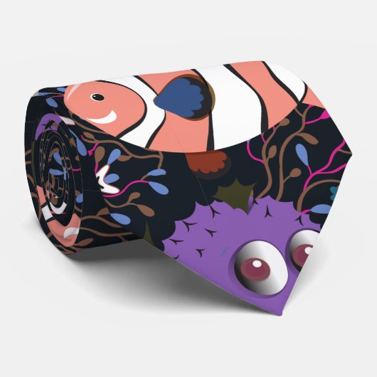 Aquatic animals pattern | ocean underwater life 47 ネクタイ (ロール)
