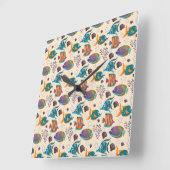 Aquatic animals pattern | ocean underwater life 5 スクエア壁時計 (傾斜)
