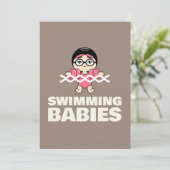 Aquatic Center Swimming Lesson Water Logo Art 招待状 (スタンド正面)