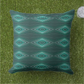 Aquatic Colors In Angled Watercolor Paint Stripes アウトドアクッション (芝生)