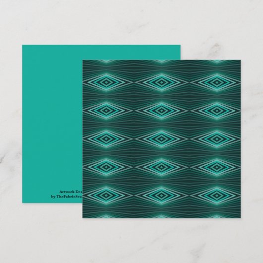 Aquatic Colors In Angled Watercolor Paint Stripes カード (正面/裏面)