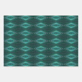 Aquatic Colors In Angled Watercolor Paint Stripes ラッピングペーパーシート (正面3)