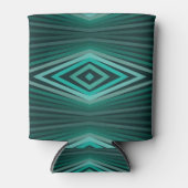 Aquatic Colors In Angled Watercolor Paint Stripes 缶クーラー (正面)