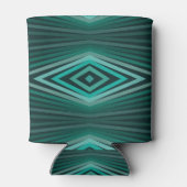 Aquatic Colors In Angled Watercolor Paint Stripes 缶クーラー (裏面)