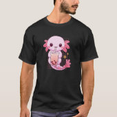 Aquatic Creature Drinking Boba Tea Kawaii Cute Fun Tシャツ (正面)