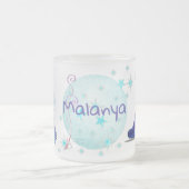 AQUATICA 3D WHIMSEYあなたの名前を追加 フロストグラスマグカップ (中央)