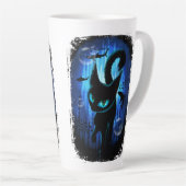 Aquaticat - Surreal Catの深い海ファンタジー カフェラテマグ (右アングル)
