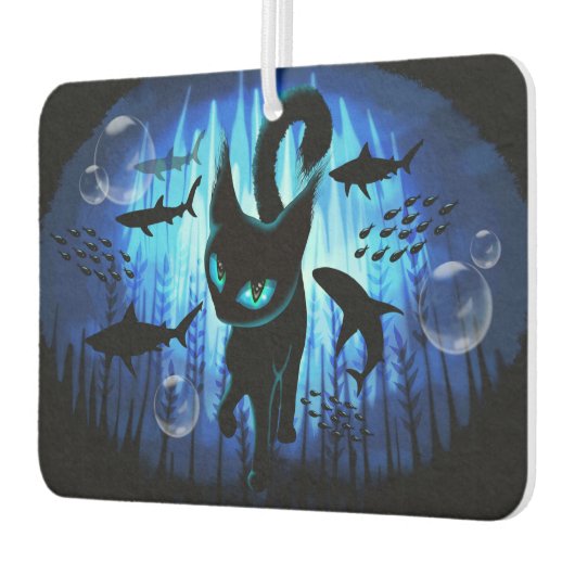 Aquaticat - Surreal Catの深い海ファンタジー カーエアーフレッシュナー (左)