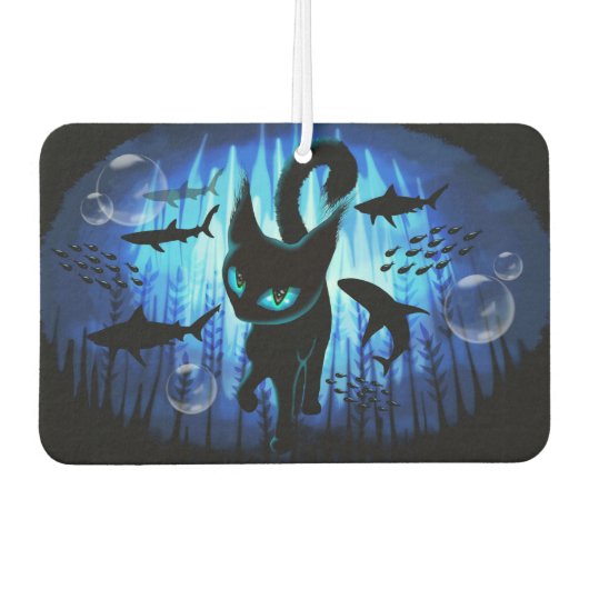 Aquaticat - Surreal Catの深い海ファンタジー カーエアーフレッシュナー (正面)