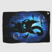Aquaticat - Surreal Catの深い海ファンタジー ゴルフタオル (横)