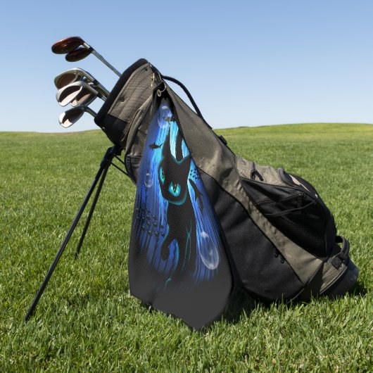 Aquaticat - Surreal Catの深い海ファンタジー ゴルフタオル (グリーン)