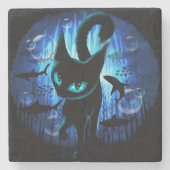 Aquaticat - Surreal Catの深い海ファンタジー ストーンコースター (正面)