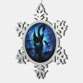 Aquaticat - Surreal Catの深い海ファンタジー スノーフレークピューターオーナメント (右)