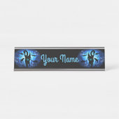 Aquaticat - Surreal Catの深い海ファンタジー デスクネームプレート (正面)