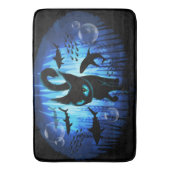 Aquaticat - Surreal Catの深い海ファンタジー バスマット (正面縦)