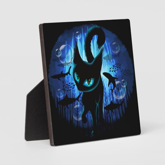 Aquaticat - Surreal Catの深い海ファンタジー フォトプラーク (正面)