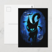 Aquaticat - Surreal Catの深い海ファンタジー ポストカード (正面/裏面)