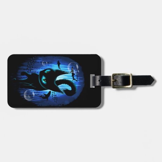 Aquaticat - Surreal Catの深い海ファンタジー ラゲッジタグ (正面横)