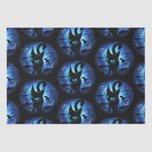 Aquaticat - Surreal Catの深い海ファンタジー 薄葉紙 (正面)