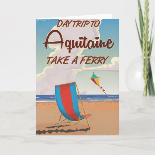 Aquitaine Franceヴィンテージ旅行ポスター シーズンカード (正面)