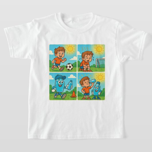 AQUNYとクール一緒に – 水和ヒーローサッカーTシャツ Tシャツ (レイダウン)