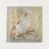 Arの森にイングリッシュセッターを持つウッドコック狩り タペストリー (正面(横))