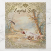Arの森にイングリッシュセッターを持つウッドコック狩り ワインラベル (シングルラベル)