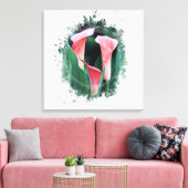 *~* AR12芸術的フローラカラリコーラルグリーン キャンバスプリント (インサイチュ (リビング))