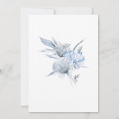 *~* AR15エレガントの青結婚フローラバラRSVP + 招待状 (裏面)